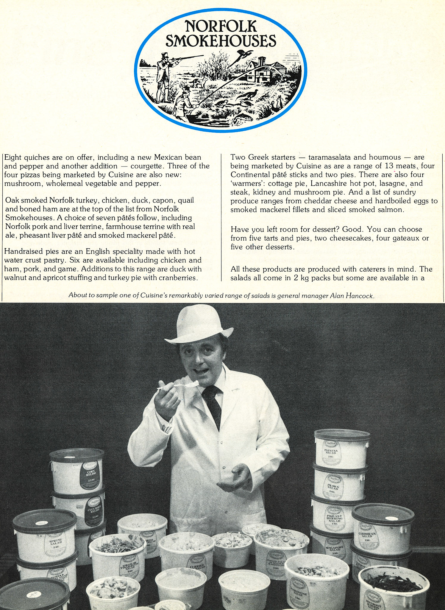 1982 Express Cuisine launches new products from Littleglade and Norfold Smokehouses