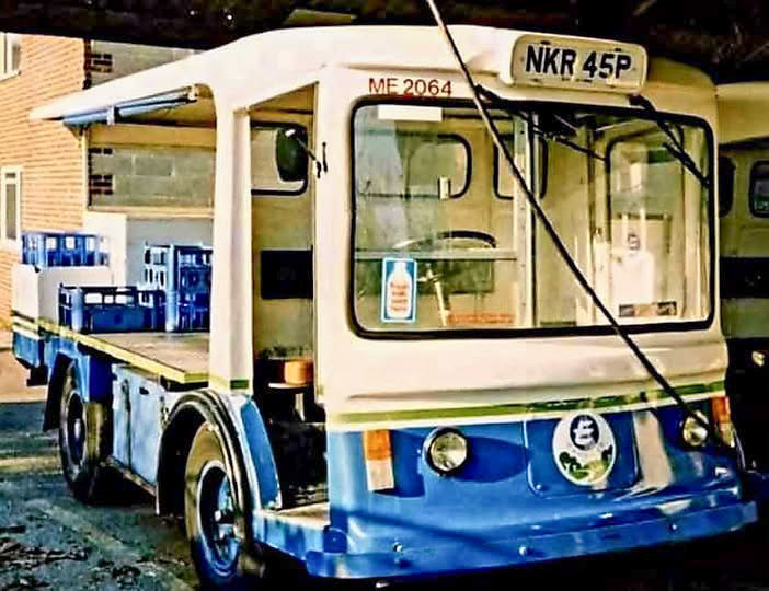 1980's ? Purbrook. Dave comments "NKR 45P Ex Neville &amp; Griffin float, then Express livery as ME2064, then went to Southern Coop Dairies livery at Chichester depot." (Courtesy Dave Fane)