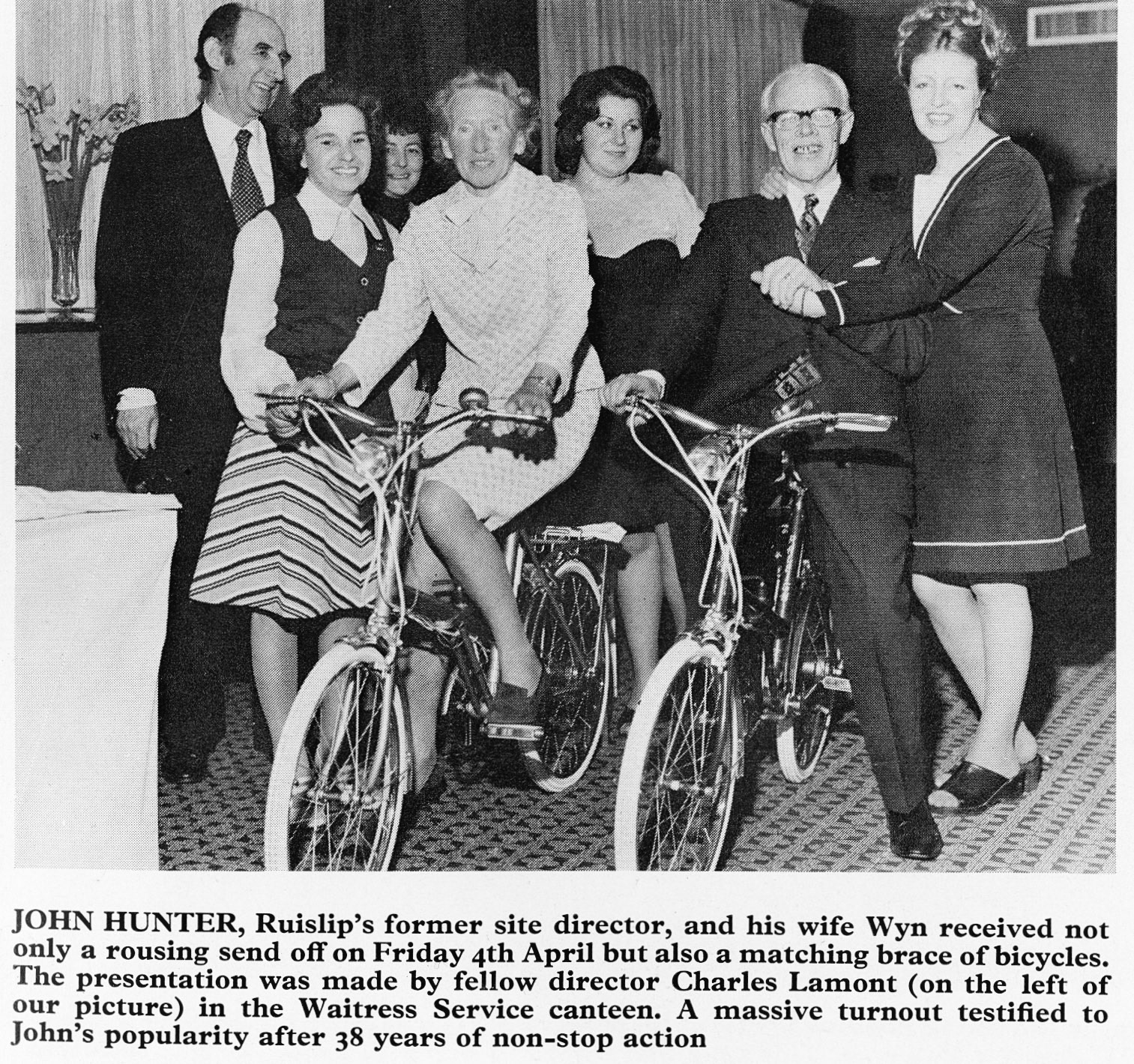 1975 John Hunter retires as South Ruislip Site Director
