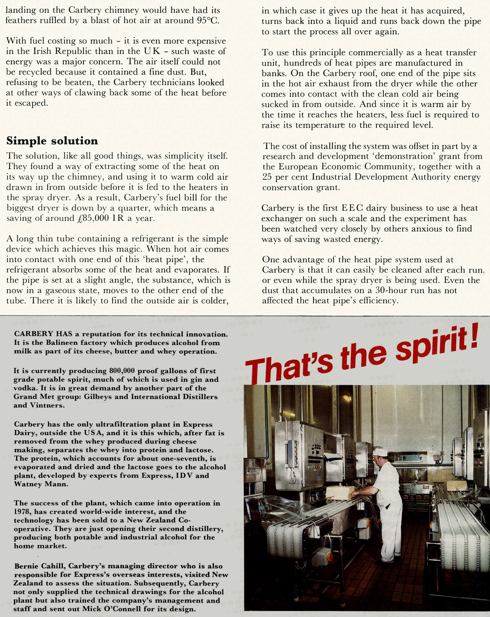 1982 Carbery Milk Products, Ballineen energy saving project. (Express News February)