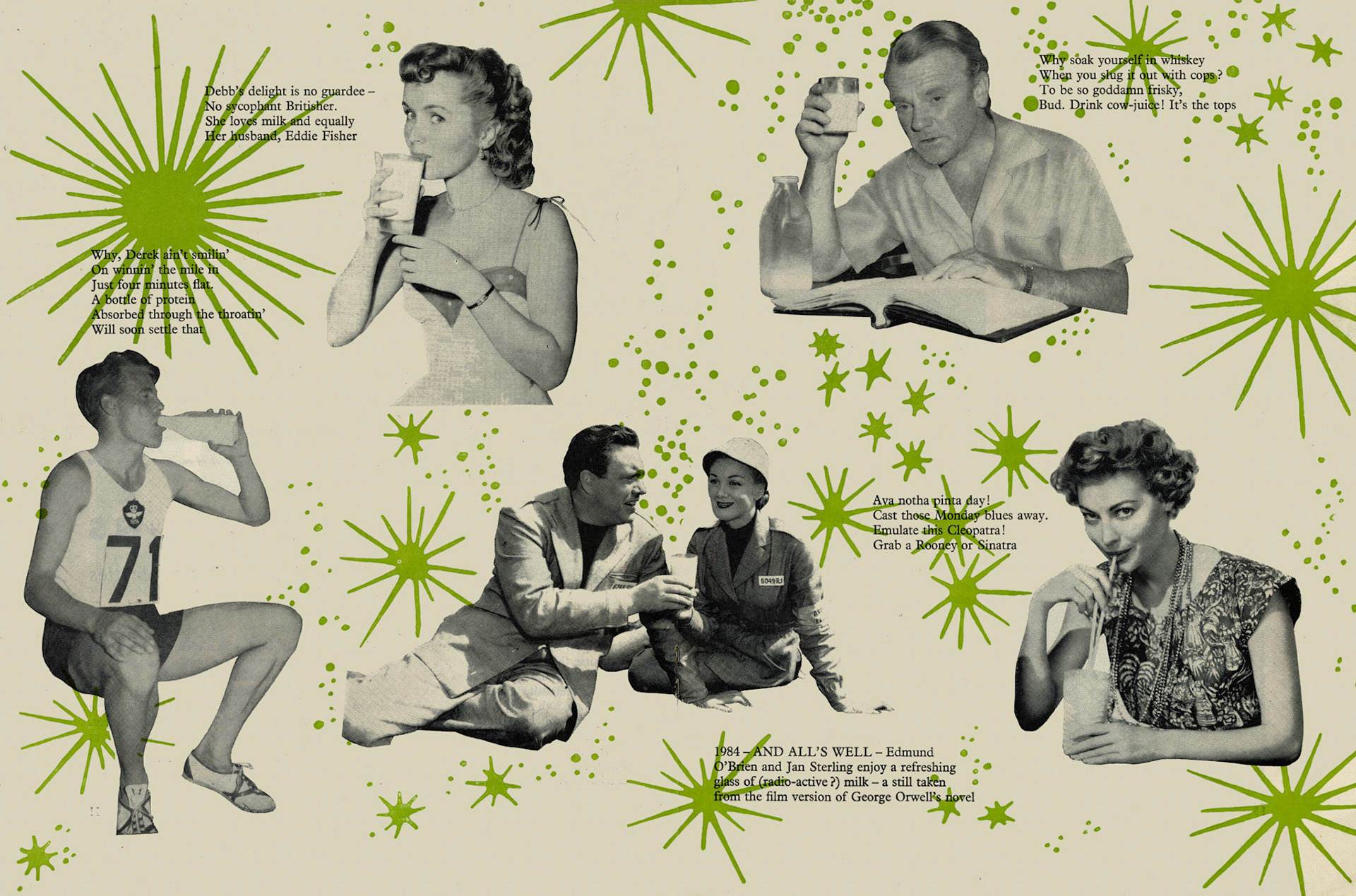 1958 Stars drink milk for the June Dairy Festival. (Express News July)