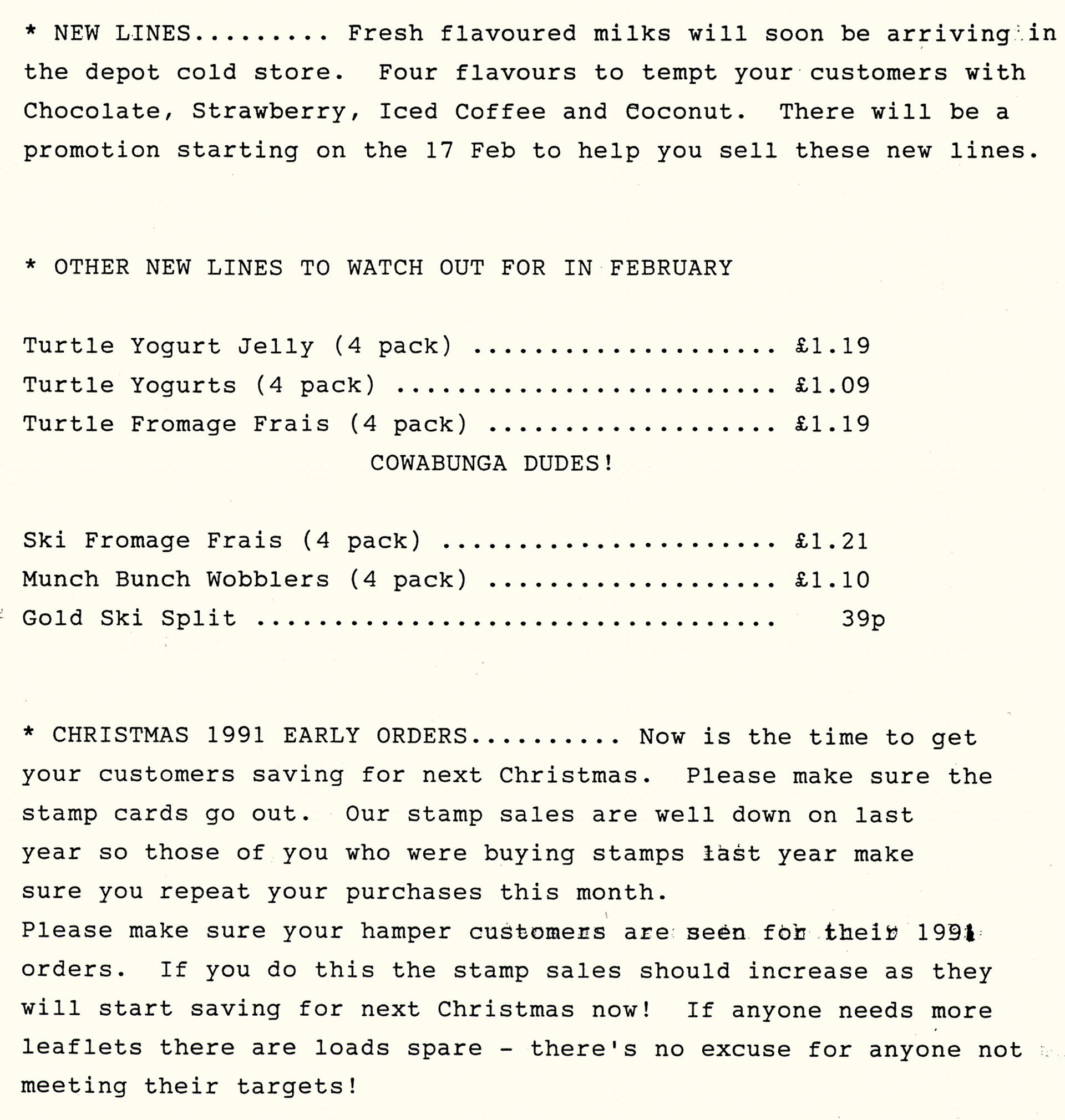 1991 Bloomsbury. The 'Bloomsbury Bugle' newsletter produced in-house for depot staff. (Courtesy Michael Aldread)