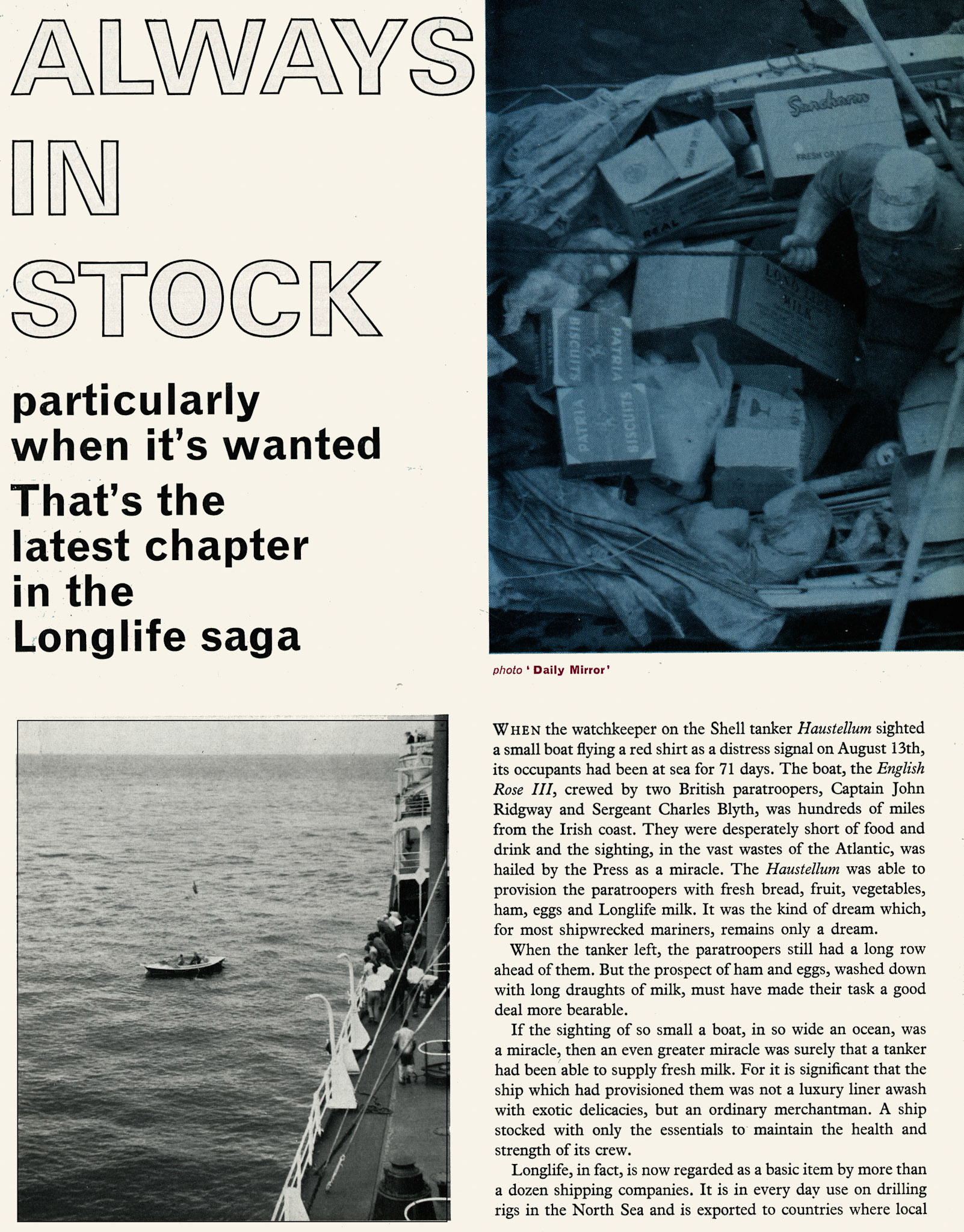 1966 Long Life Milk article (Express News Autumn &amp; Christmas)