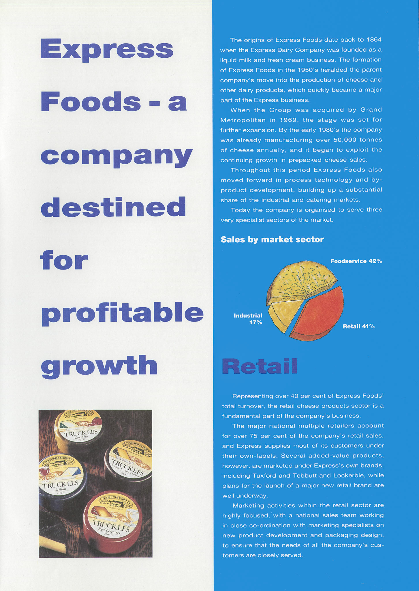 1992 Brochure explaining the Express Foods management buyout from Grand Metropolitan, led by MD Roger Davenport. (Courtesy Paul Luke)
