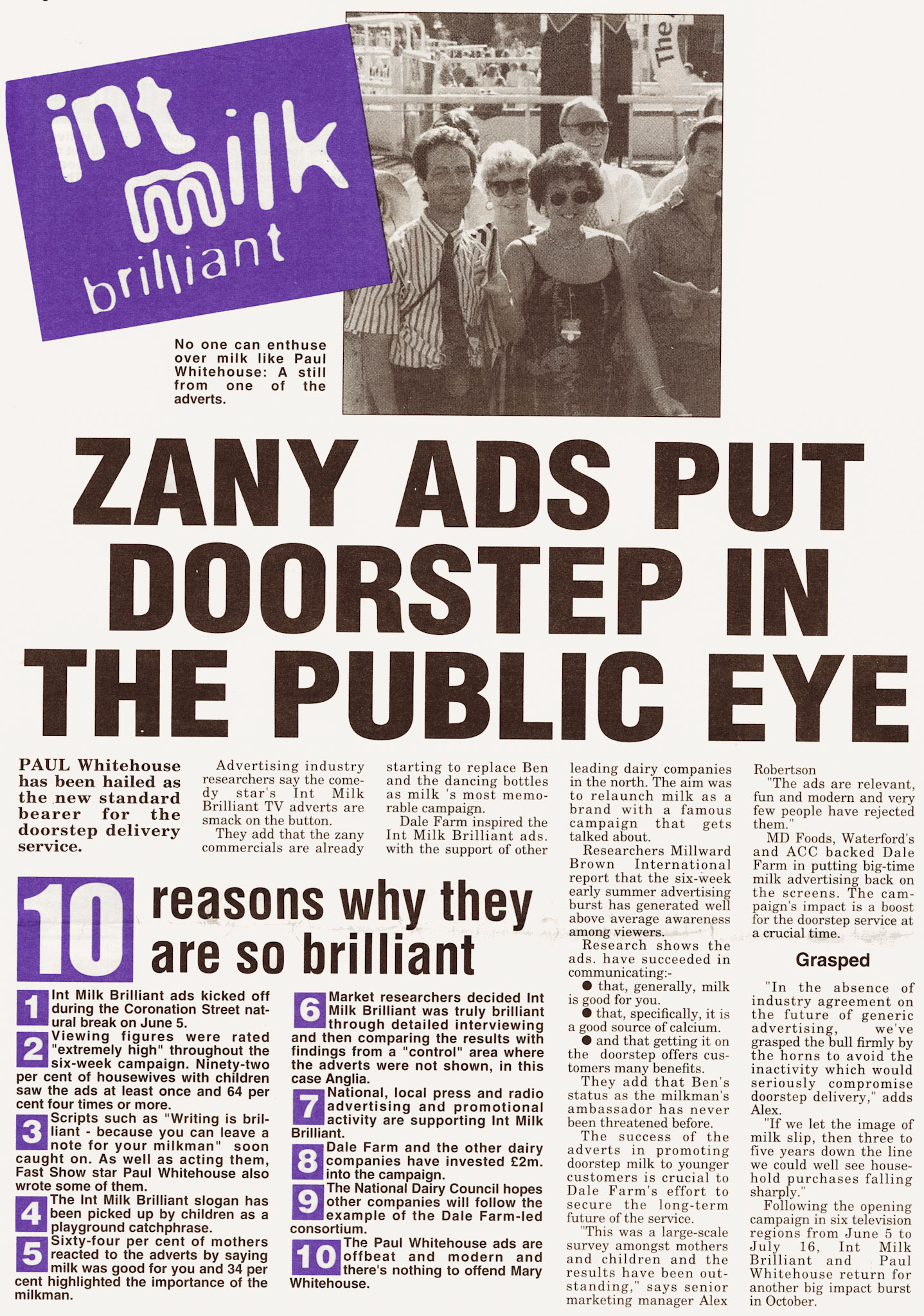 1995 Marketing Campaign explained, from October Doorstep News. (Courtesy Michael Aldread)