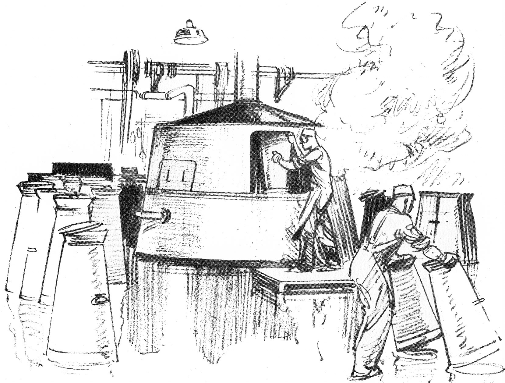 1930 Cricklewood Opening Brochure Illustration-Churn Washing