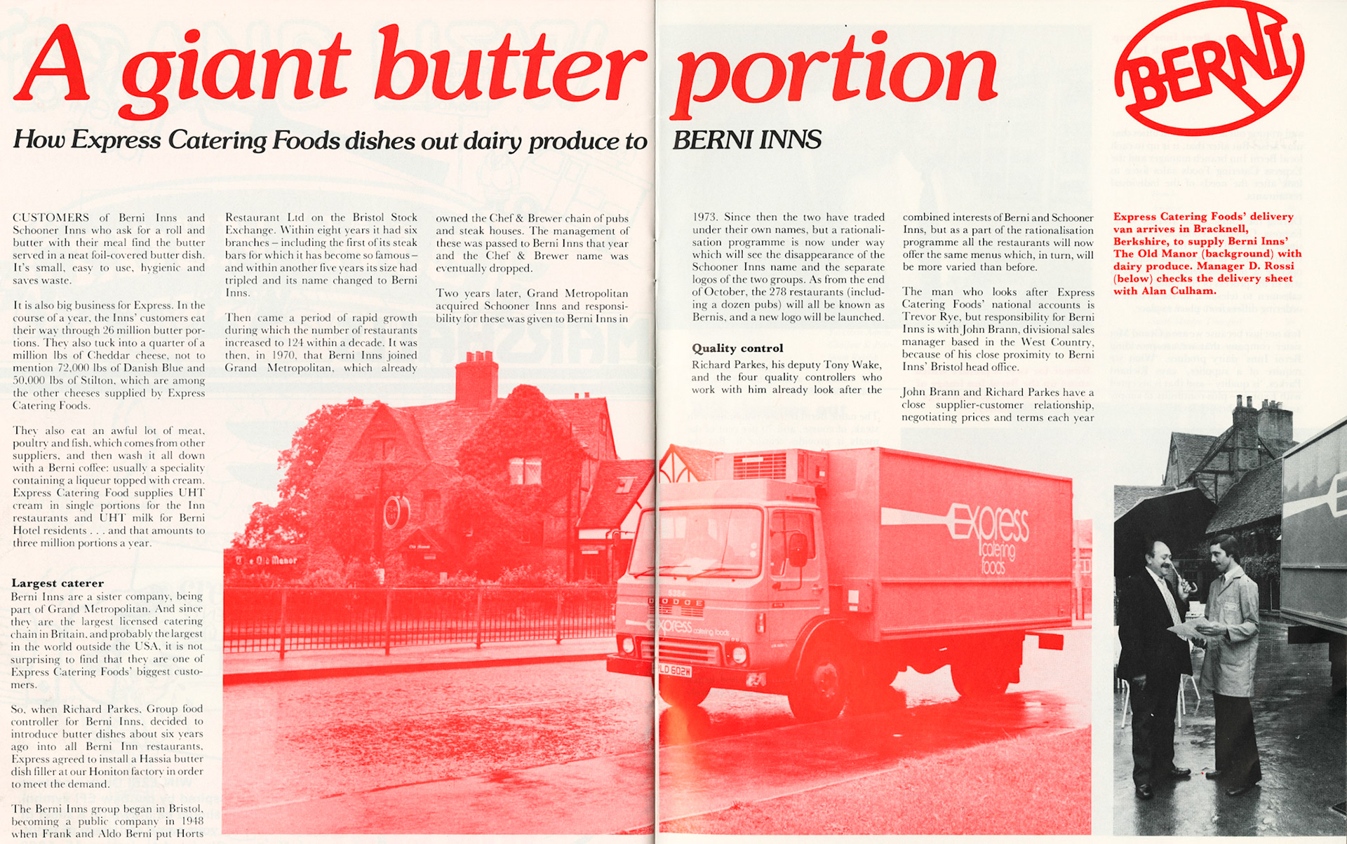 1981 Express Catering Foods serves Berni Inns
