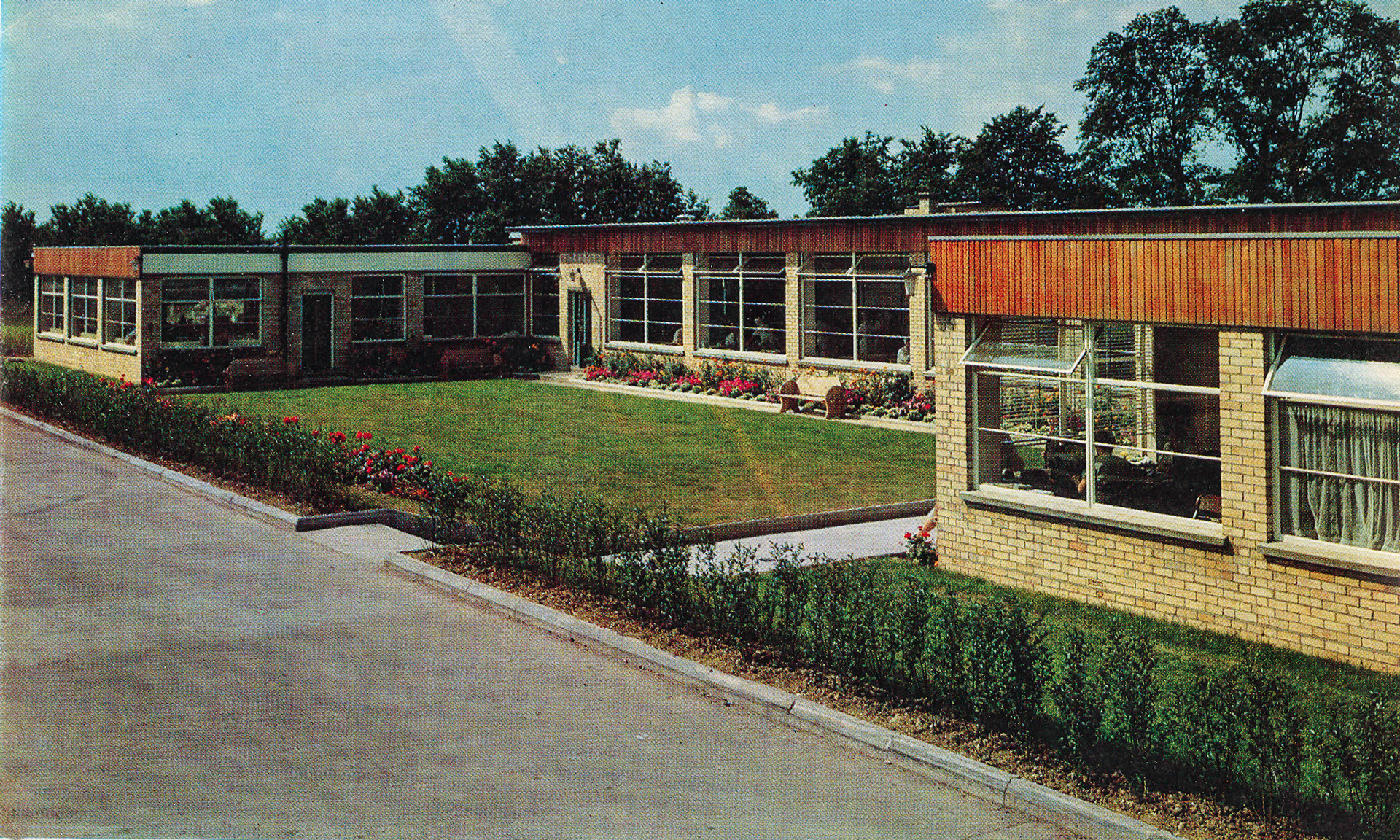 1960's Goldhanger Fruit Farms, Maldon, Essex with canteen, welfare and laboratory block. (From Express Story 1864 - 1964)