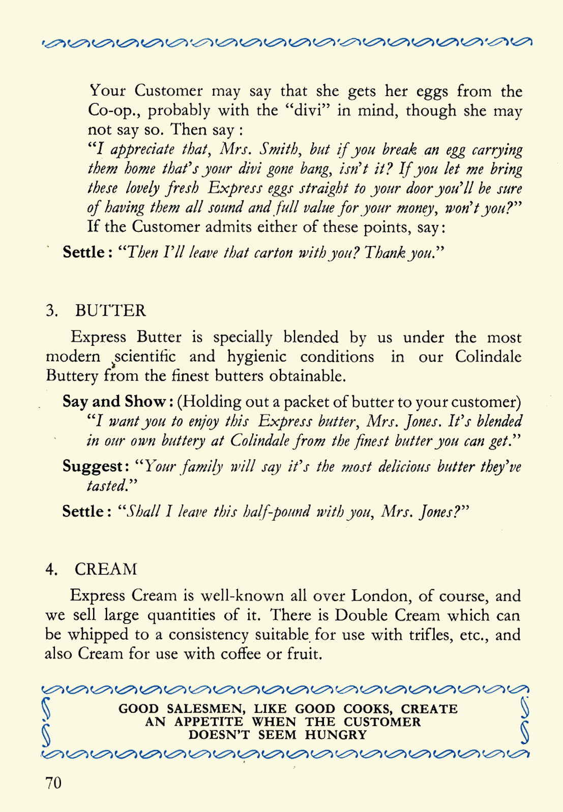 1956 Express Salesman's Manual, Fourth Edition published 1954, presented to Roger Gillard, Orpington Depot