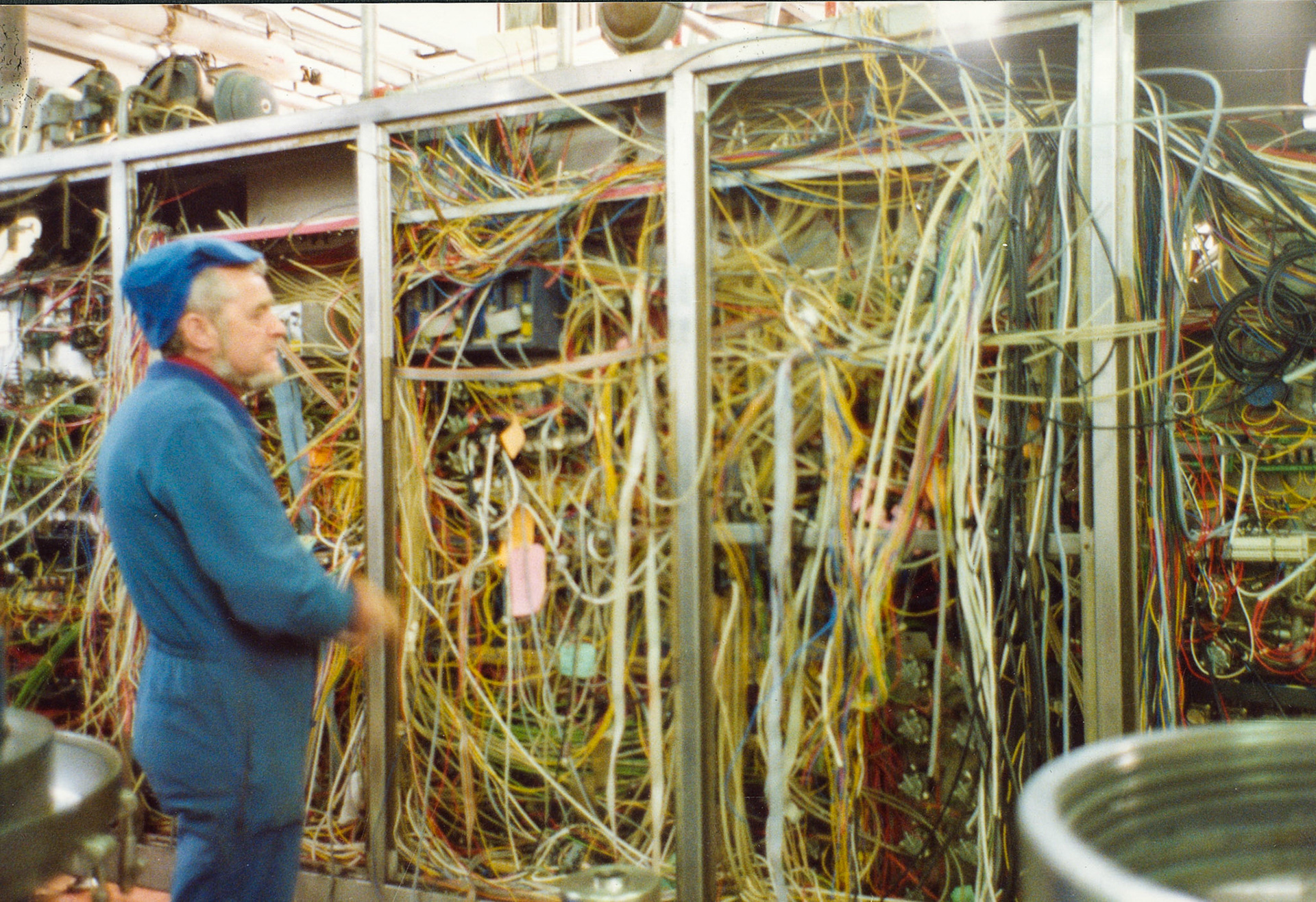 1968 Mick Willan, Chief Electrician from A Photographic Record of the Construction of the Creamery (Courtesy Allhallows Museum, Honiton)