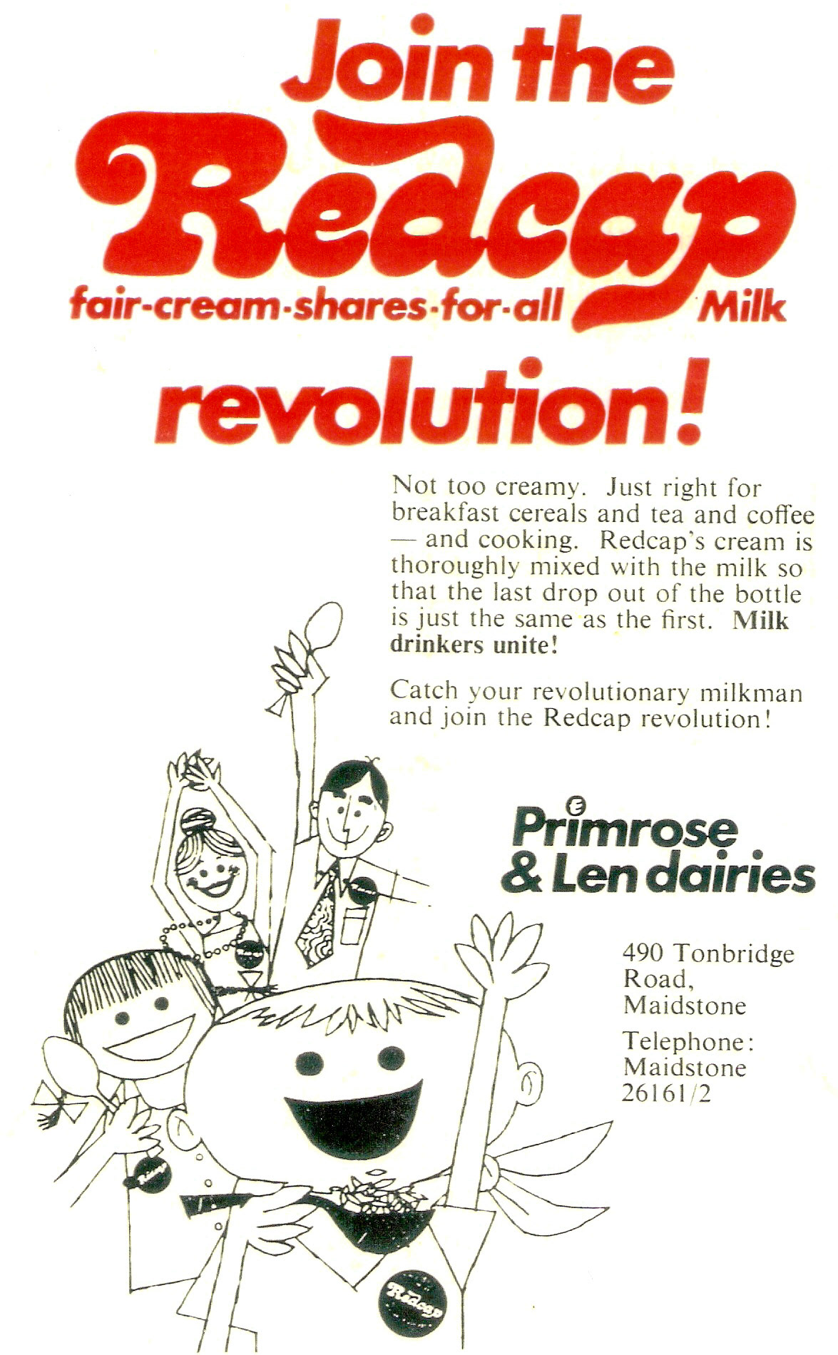 1980's Primrose and Len homogenised milk advert (Courtesy Paul Luke)