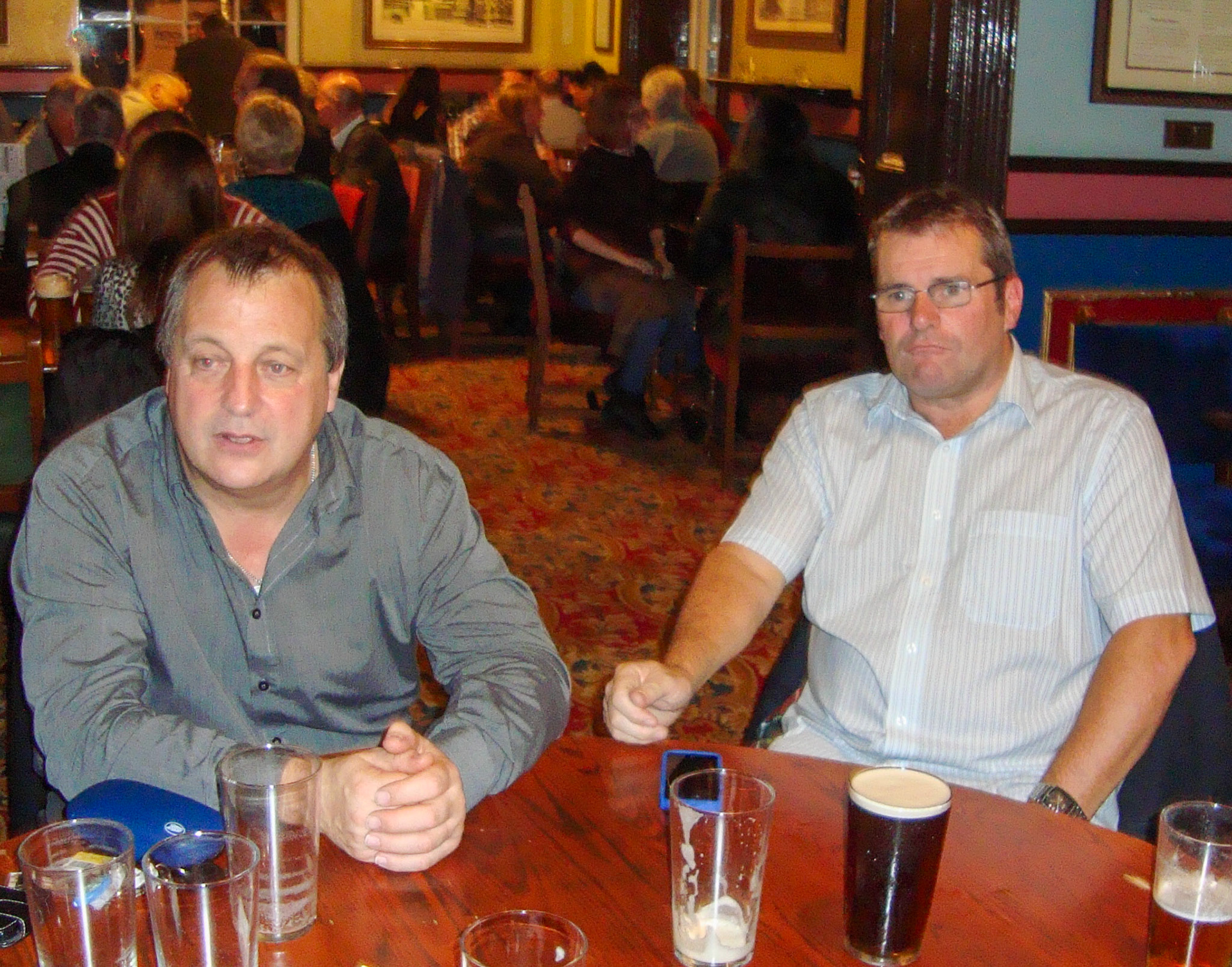 2014 Exeter Staff Reunion. Derek Courtney and Phil Barrett. (Courtesy Phillip Budd)