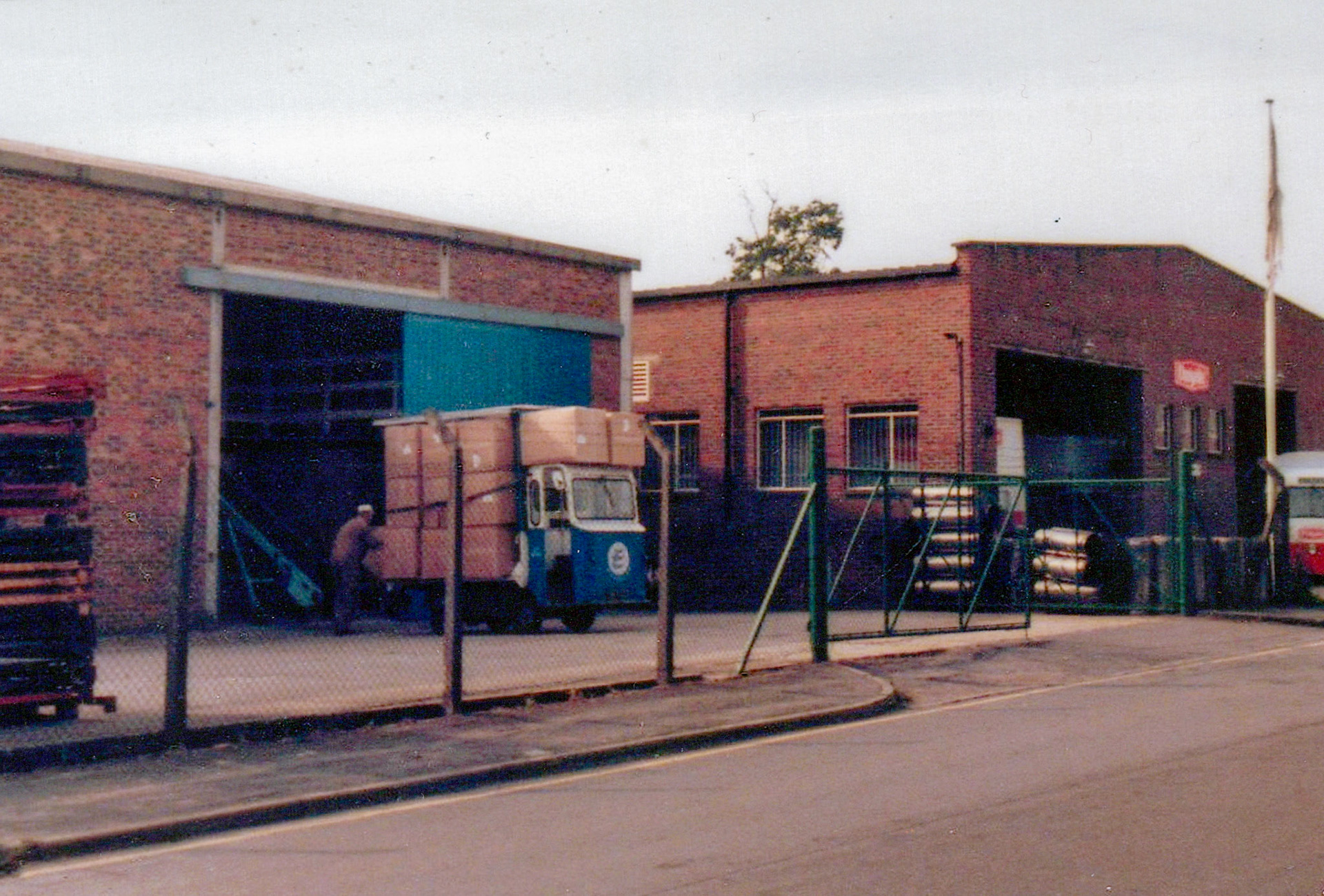 1970's Ski yogurt factory, Swiss Milk Products, Haywards Heath, an Ex Express Dairy milk float possibly carrying cartons of yogurt pots up to the factory further up Burrell Road. (Courtesy Dave Fane)