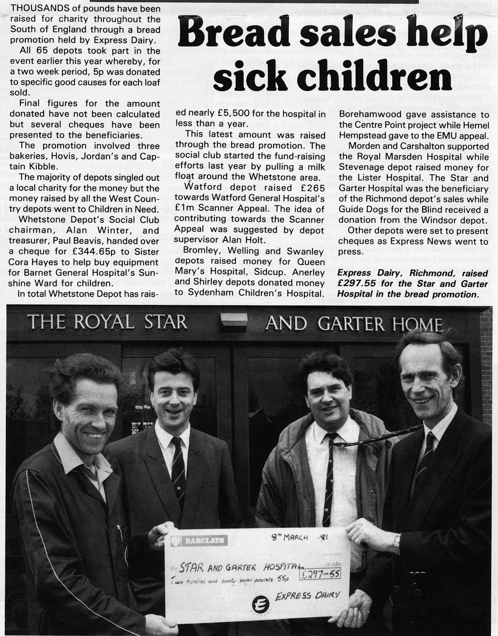 1989 Bread promotion benefits charities