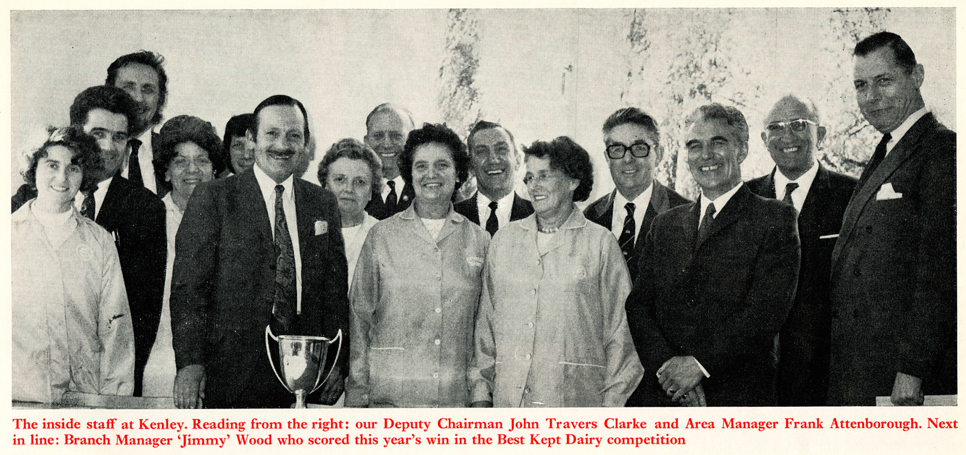 1972 Kenley Retail Depot wins the Best Kept Dairy competition