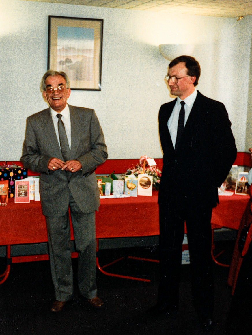 1992 June - Beryl Purslove's retirement - Alf Bellwood and David Finch