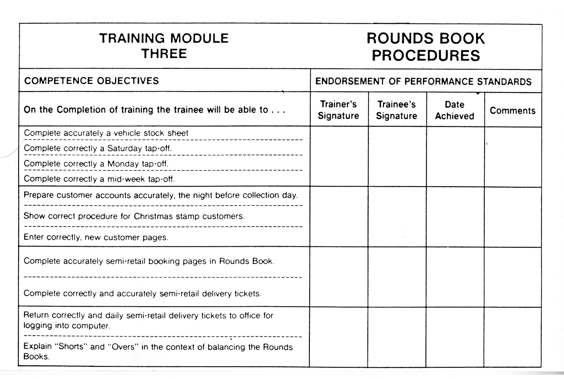 1990's Express/ Dale Farm Rounds Training Manual (Express Dairy Tales)