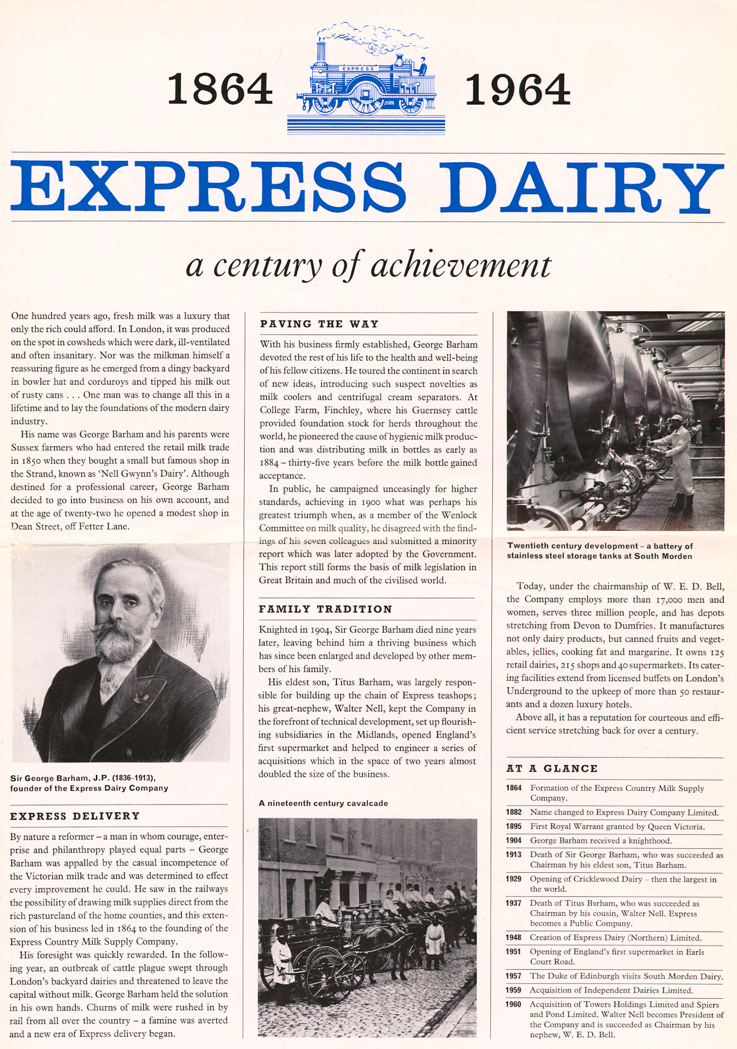 1964 Express Dairy-a century of achievement leaflet (Courtesy Dave Fane)