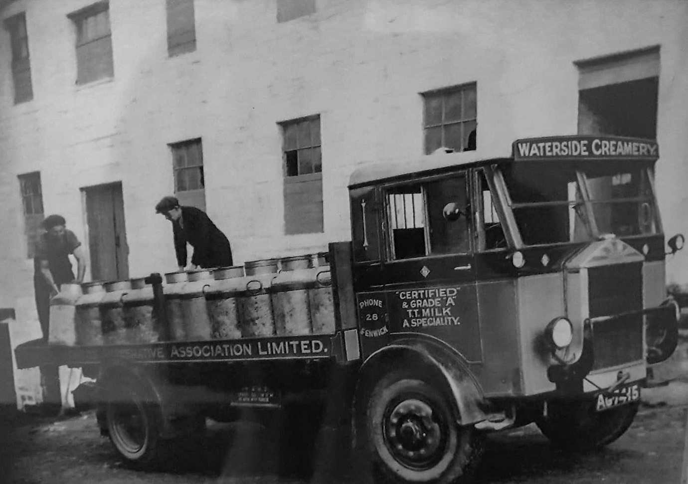 Waterside Creamery truck. Hugh Strathearn says "I remember, in the early 70s, Kilmaurs Creamery used it to store cheese, it was great to go over there on a sunny afternoon and load a lorry with cheese." (Courtesy Mark Bone)