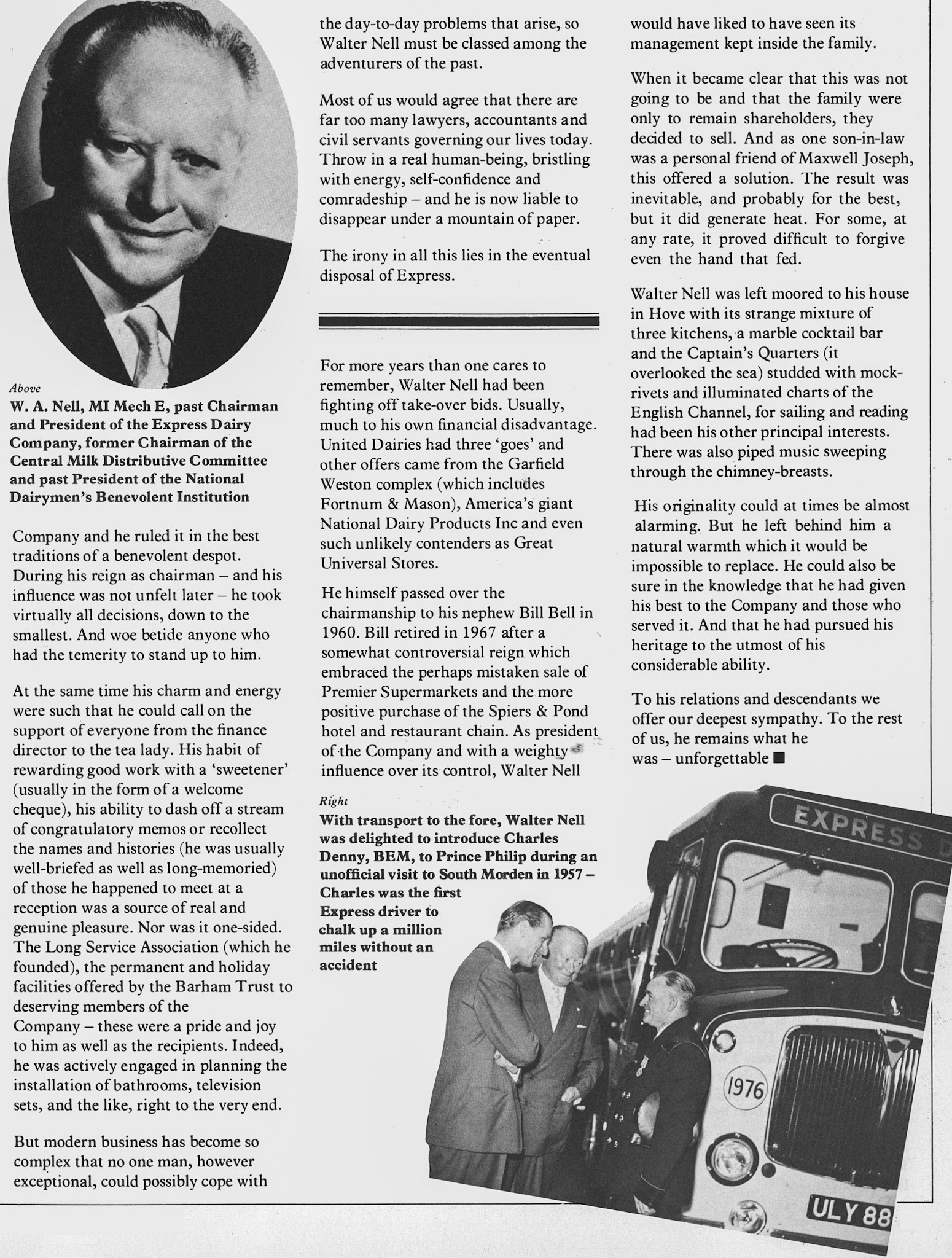 1978 Walter Nell obituary. (Express News Autumn)