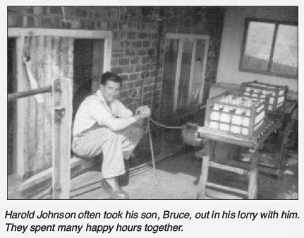 1960's milk round with Harold Johnson. Picture from 'William Horner and His Creamery' by Jill King 2012