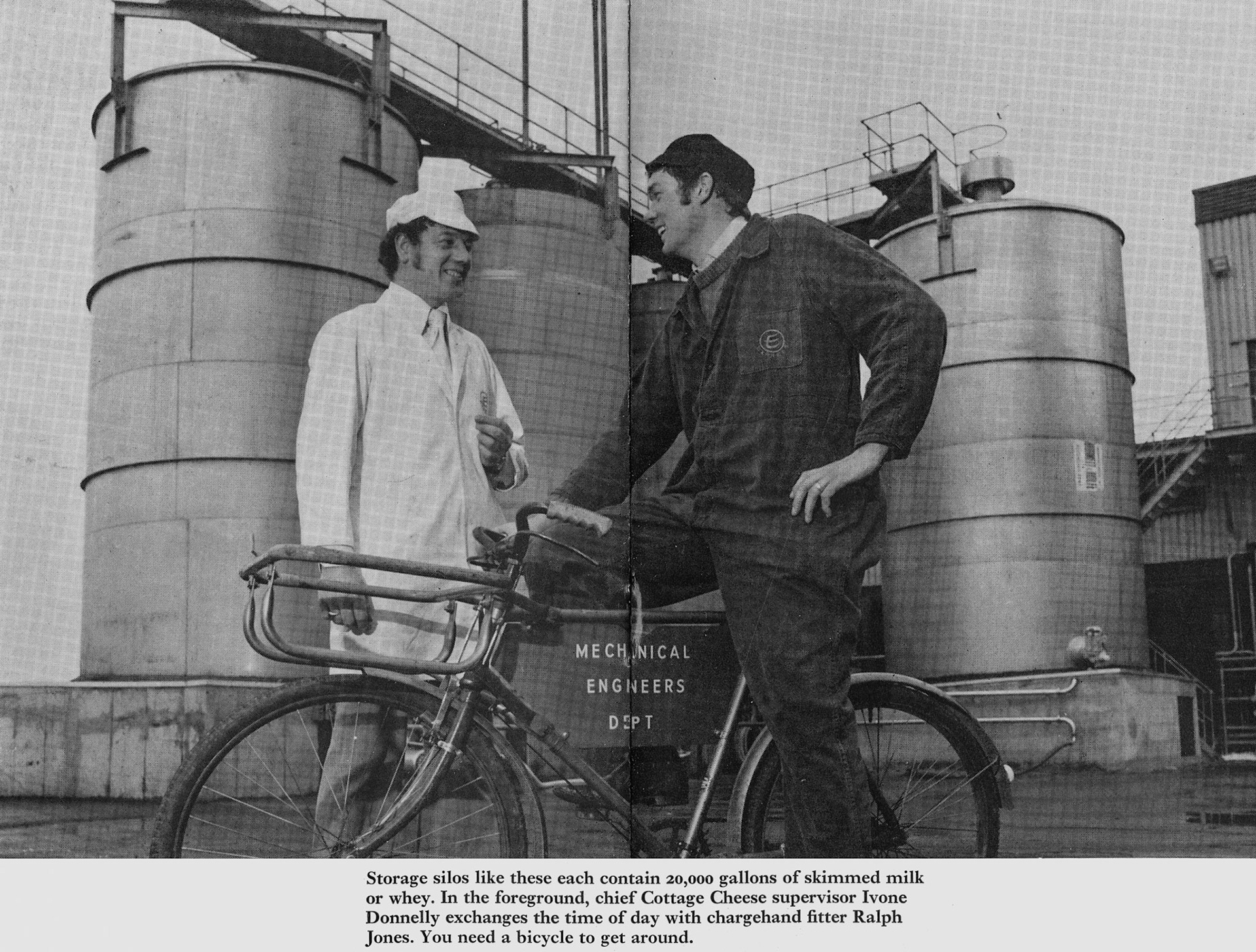 1972 Minsterley Cottage Cheese Supervisor Ivone Donnelly with Chargehand Fitter Ralph Jones. (Express News Autumn)