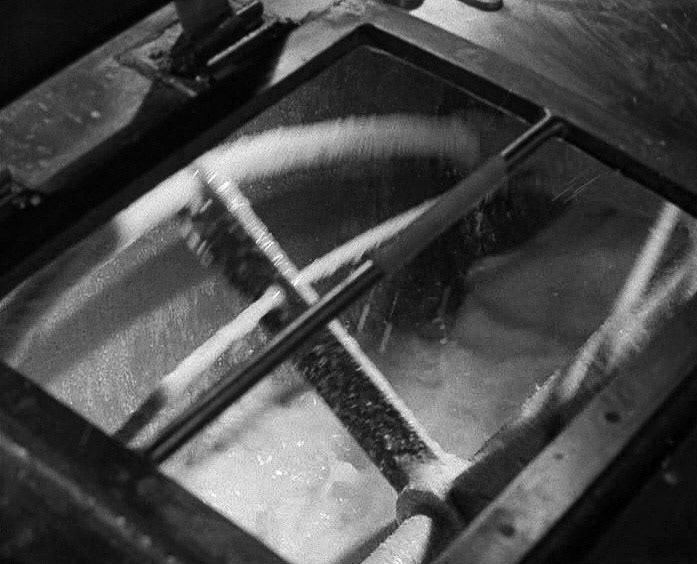 1940's Tower Creameries, later Mitcham Foods, part of Express. Churning. (Courtesy British Instructional Films, British Pathé)