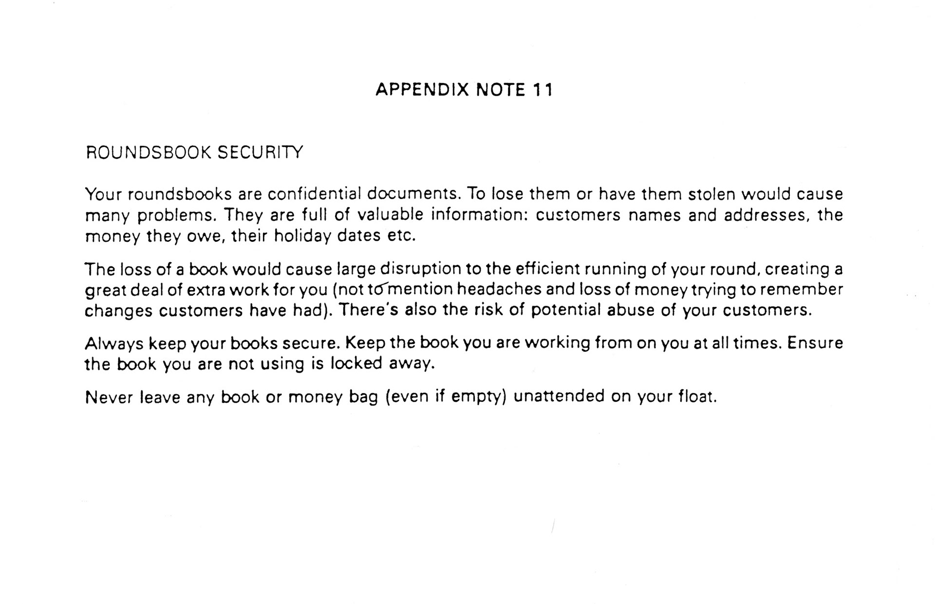 1990's Express/ Dale Farm Rounds Training Manual (Express Dairy Tales)