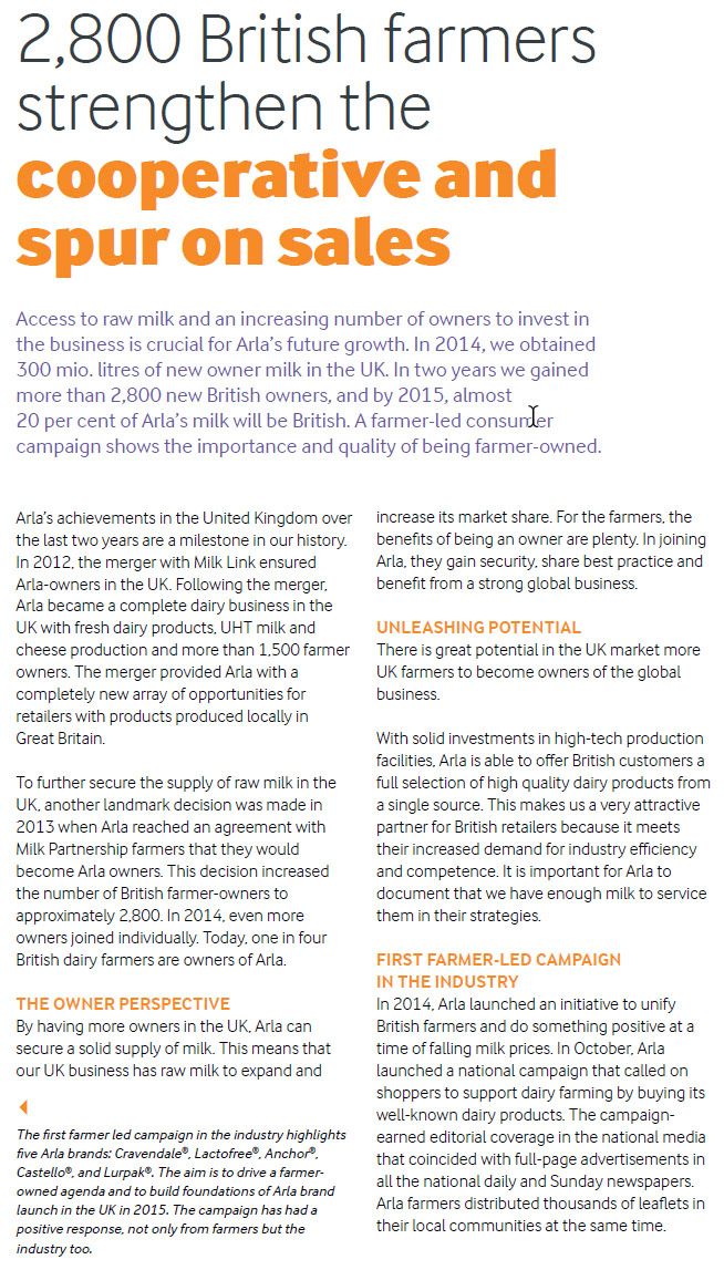 (Extract from Arla Foods Annual Report)