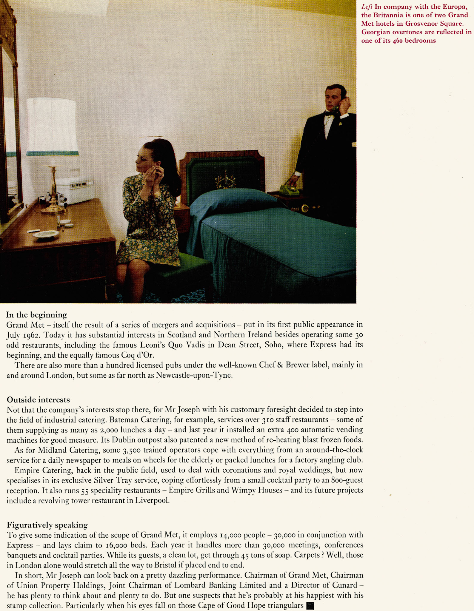 1970 Story of Grand Metropolitan Hotels over the past ten years. Page 5. (Express News Spring)