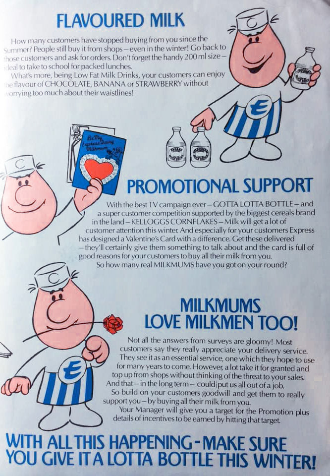 1982 Winter Milk Promotion Leaflet (Courtesy Michael Aldread)