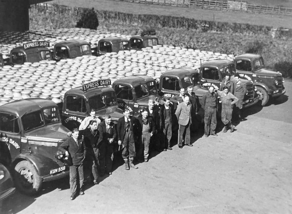 1950's Appleby Creamery churn lorry line-up. Picture courtesty of Iain Dargue