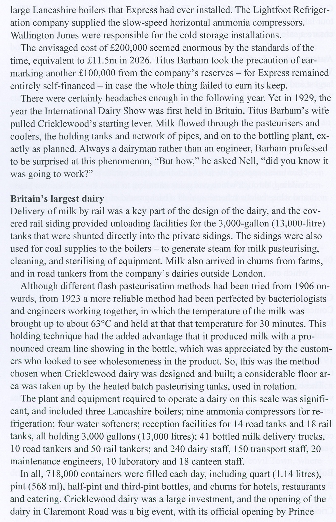 2026 Cricklewood Dairy History. Article written by Peter Roper published in the Great London Industrial Archeological Society Journal, Volume 24.