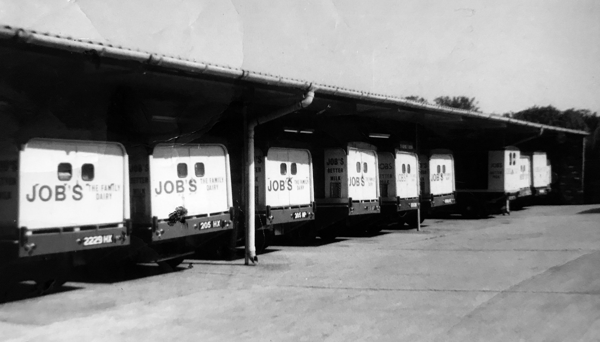 1960's? Job's Keep Hill Dairy line-up of floats (Courtesy Gerald Croxford)