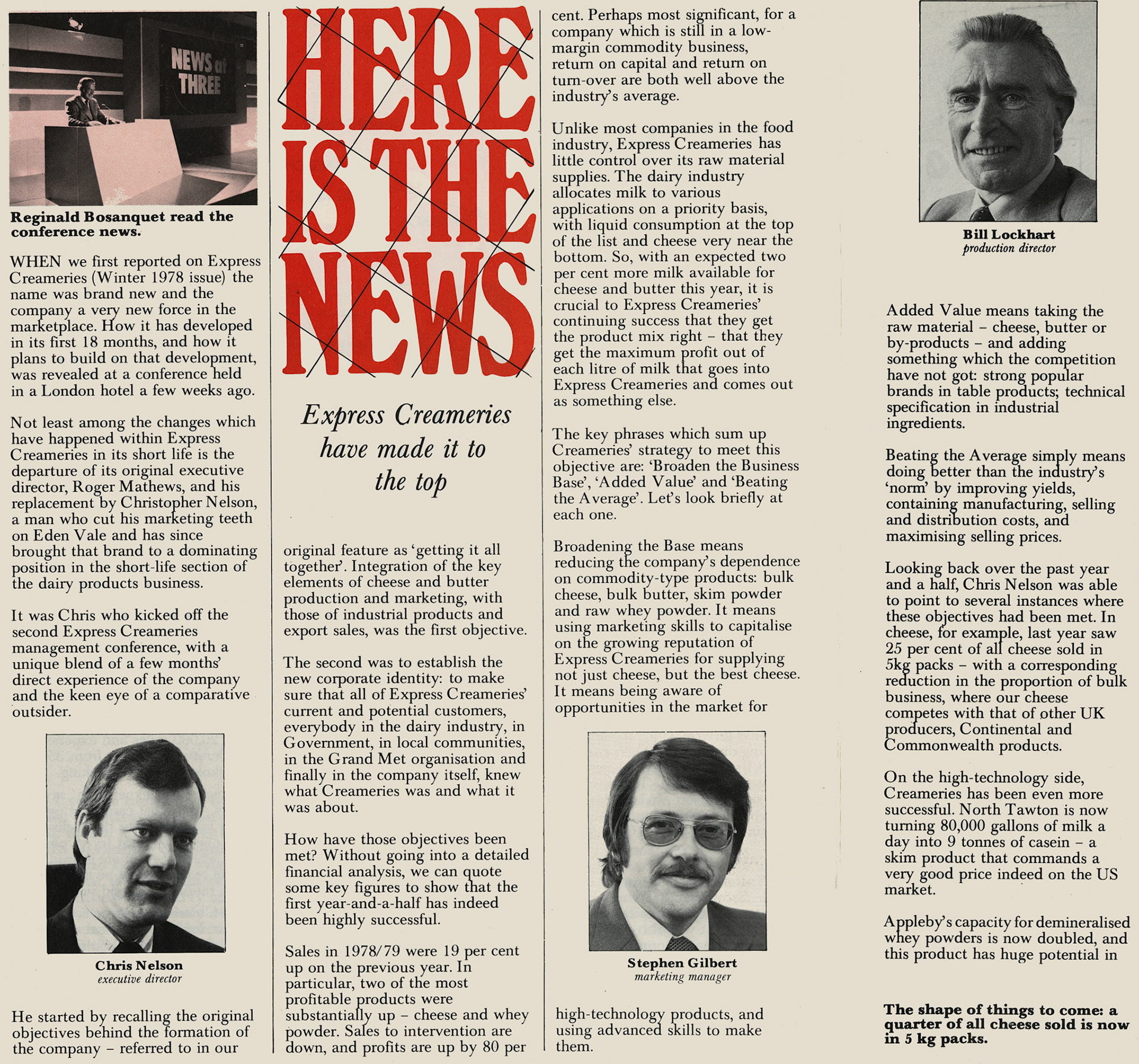1980 Express Creameries feature, with Chris Nelson now Executive Director. (Express News April)
