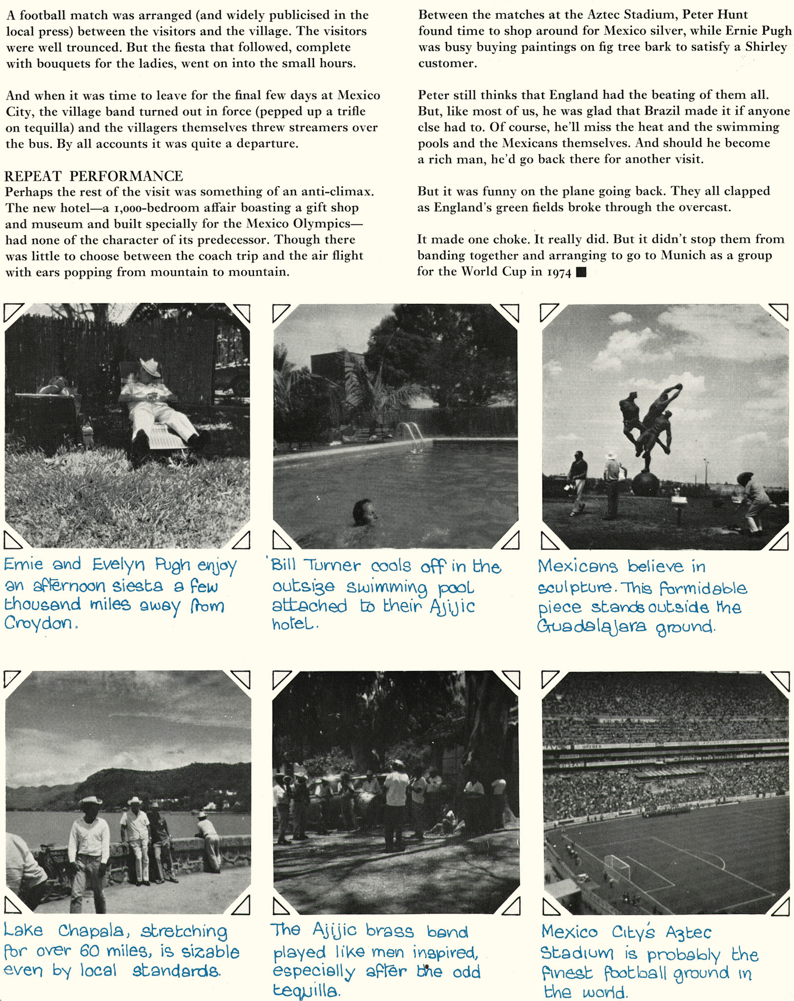 1970 Express World Cup (Mexico) winners Peter Hunt (Bloomsbury) and Ernie Pugh (Shirley) reveal all. (Express News Autumn)