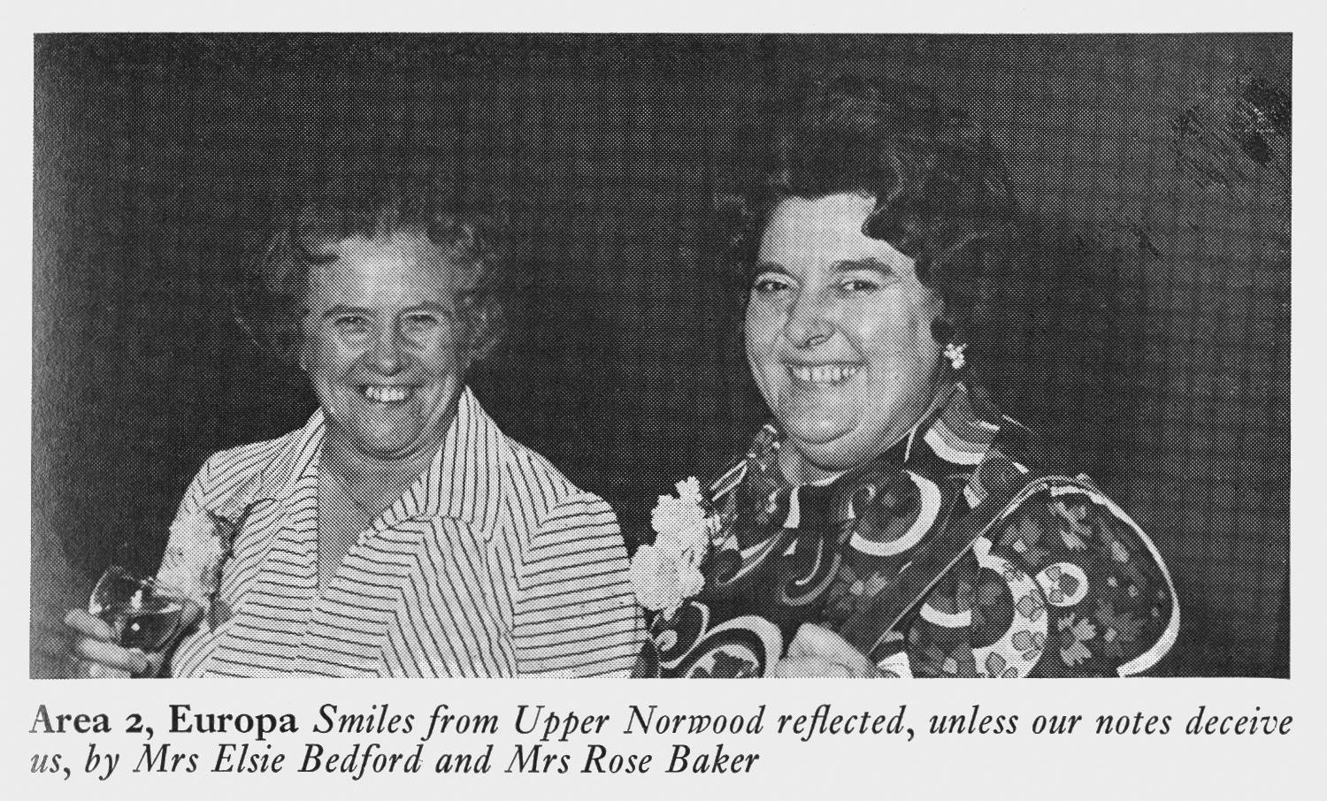 1972 Elsie Bedford and Rose Baker from Upper Norwood at London Merit and Service Dinner. Hilary Bowyer comments "How great for me to see these two clerks. I was an Area Clerical Supervisor when I met Elsie at Gypsy Hill. A really cheerful person and always smiling. It was known to be advisable never to book a holiday the same time as she took hers as it ALWAYS RAINED whenever she went on holiday - never failed! I knew Rose from childhood as she started working for my father where we processed and bottled milk during the war at West Wickham. After the end of the war, when the men returned, Rose worked in our Laboratory based at Shirley and finally ended up as a clerk on the closure of our Shirley Processing Centre at the takeover by Express Dairy. Very mixed memories for me as Rose, her lovely Mum and four sisters were part of my growing up." Paul Batchelor remembers "I used to work at Upper Norwood in those tiny little sheds on the milk floats. I remember one of the managers Dickie Herbert and a milkman Freddie Hough." (Express News Summer)