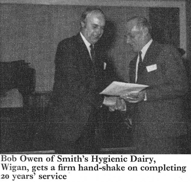 1973 Lancashire award winner Bob Owen from Smith's Hygienic Dairy, Wigan. (Express News Autumn)