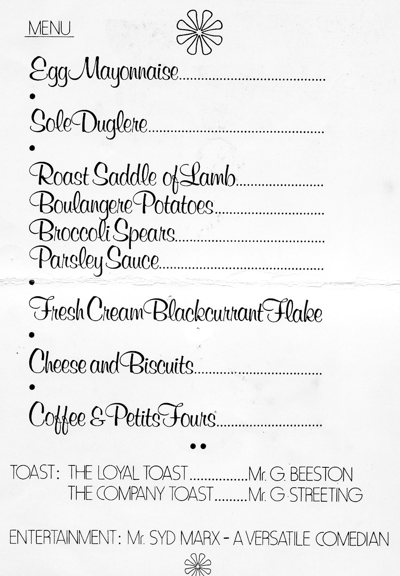 1975 Long Service Dinner at the Bellhouse Hotel, Gerrards Cross. George Streeting giving Company toast. (Courtesy Brian Wastell)