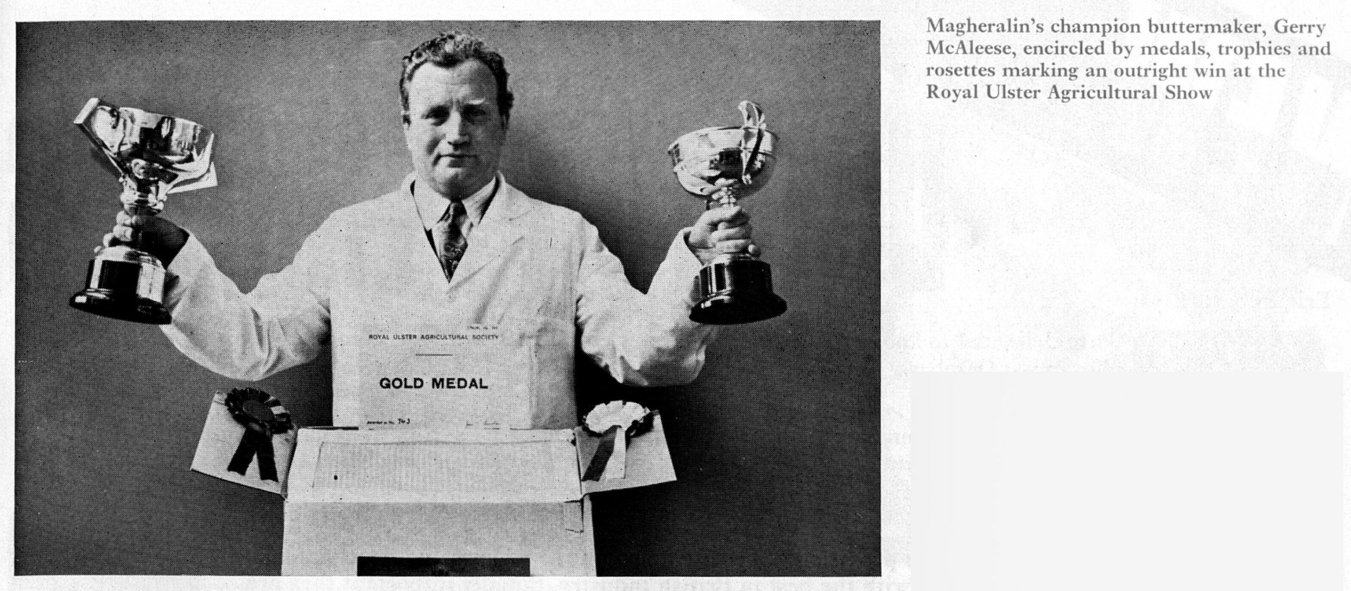 1972 Gerry McAleese, Magheralin Creamery's champion buttermaker
