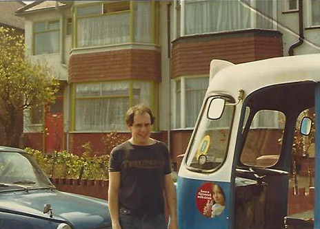 1978 Evelyn Avenue, West Hampstead. David Birnbaum comments "Outside my house with the red door. I worked at four different depots: West Hampstead, (opposite the Underground station) Northwood Hills (on the Pinner Road), Wembley (Woodside End in Alperton) and lastly, Tithe Farm (on the A41 near Fiveways Corner). I liked the job, it kept me fit; the only way to make it pay was to work seven days a week." (Courtesy David Birnbaum)