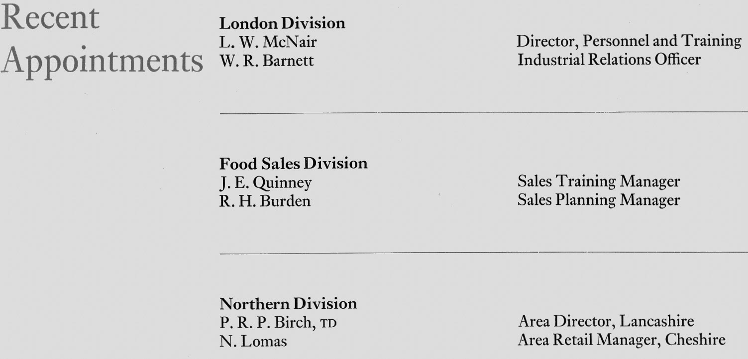 1970 Recent Appointments (Express News Spring)