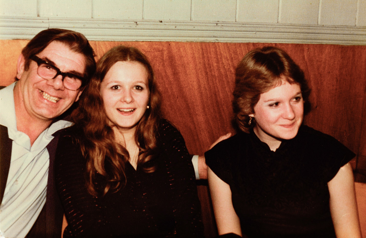 1979 David Evans identifies Wallace Jones, with Debbie Llewellyn nee Ruff and Lorraine Fletcher nee Ruff. Lorraine Fletcher comments "I think I’d just turned 16, as soon as I started working in the salon, they didn’t hesitate putting highlights in my hair" (Courtesy Joe Lyons)