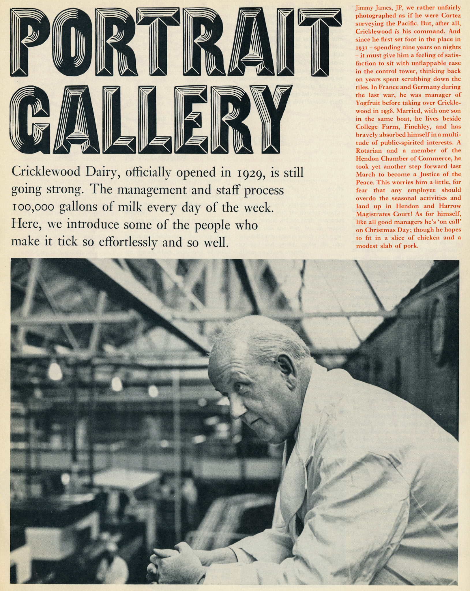 1968 'Portrait Gallery' from Cricklewood Dairy (Jimmy James JP)