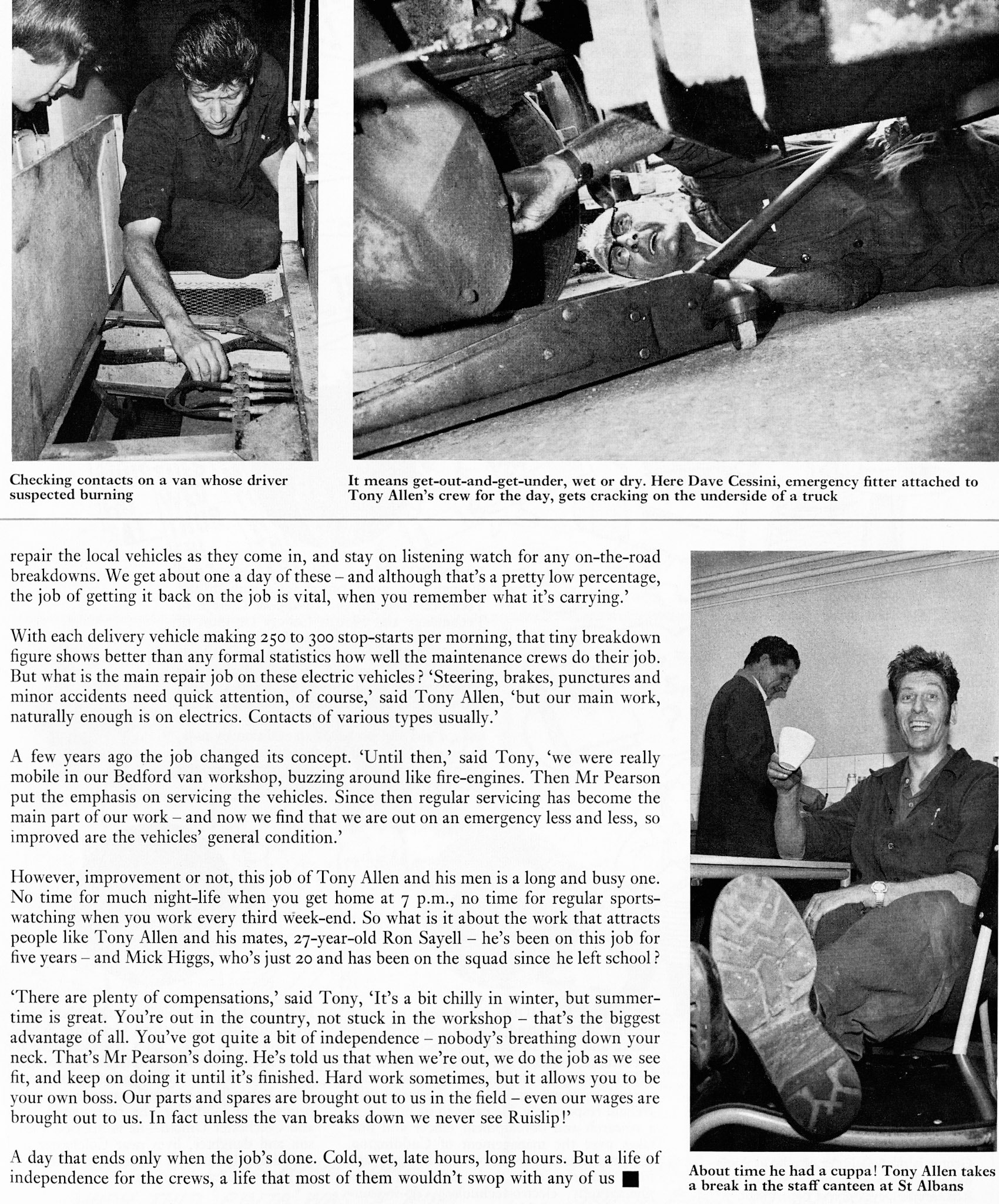 1971 Vehicle maintenance team in action