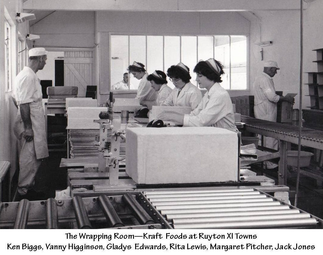 1961 Ruyton Creamery wrapping room, from 'The Kraftsman Magazine'. (Courtesy Margaret Lycett, Ruyton Revisited FB Group)