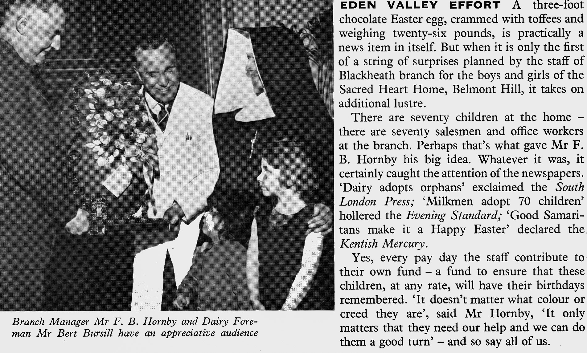 1959 Blackheath branch provide a chocolate Easter Egg for the boys and girls of the Sacred Heart Home, Belmont Hill. (Express News October)