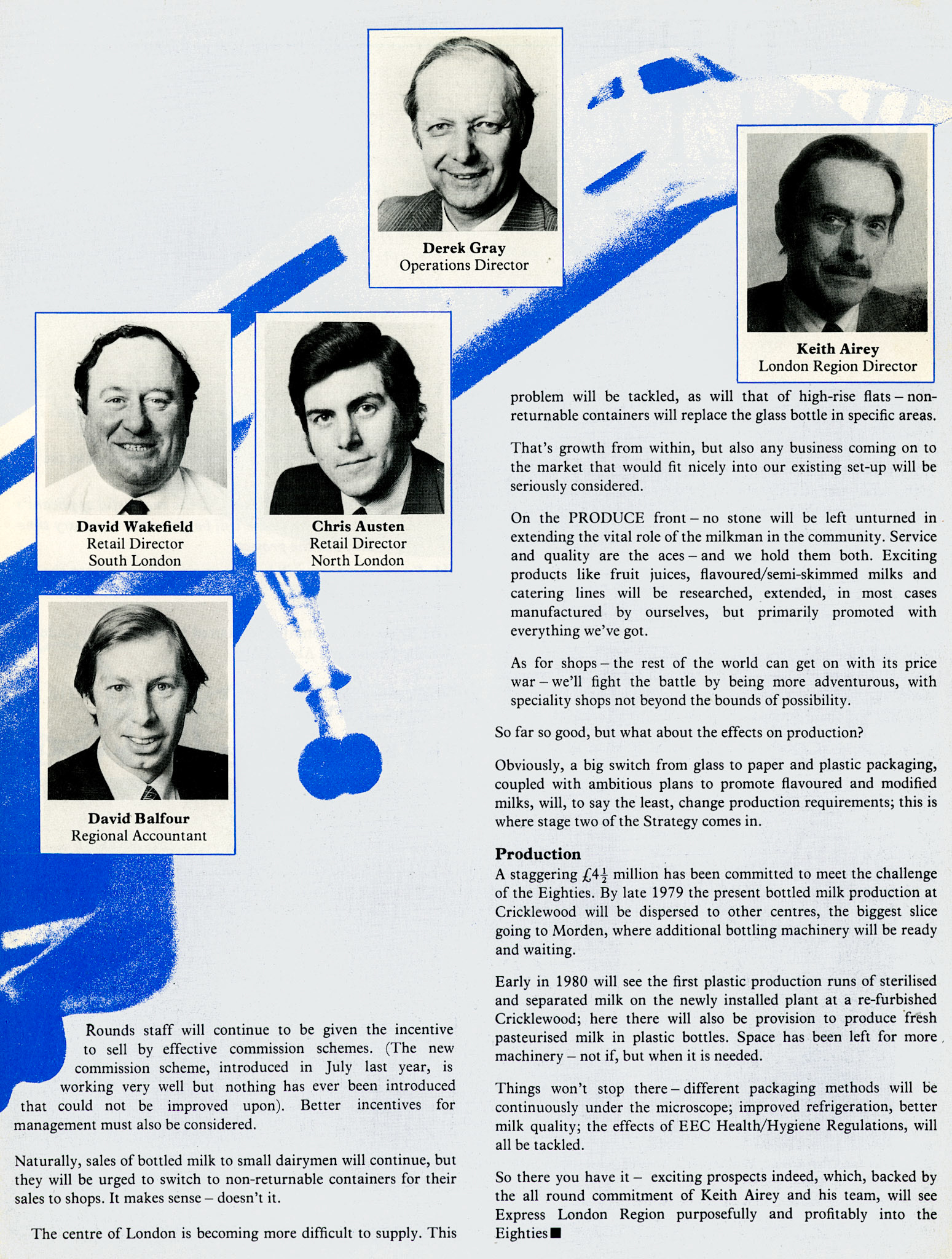 1979 London Region Milk management team. (Express News Spring)