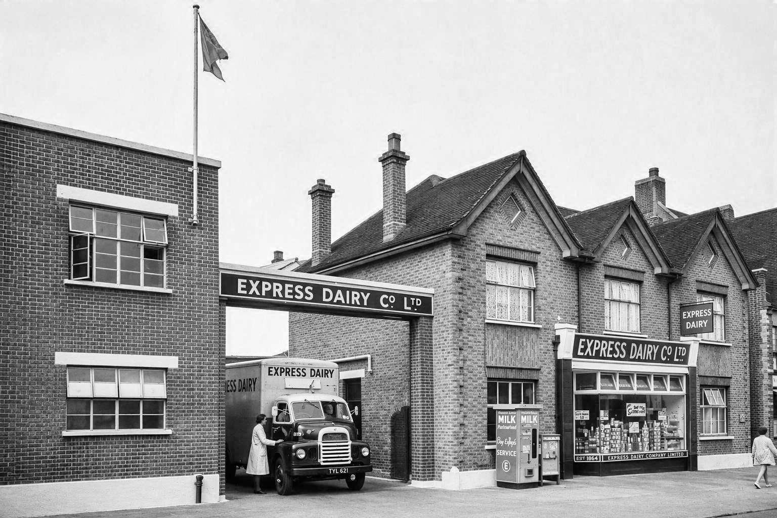 1962 Bromley Processing image from  feature article in Express News Autumn, with text removed and converted to black and white.