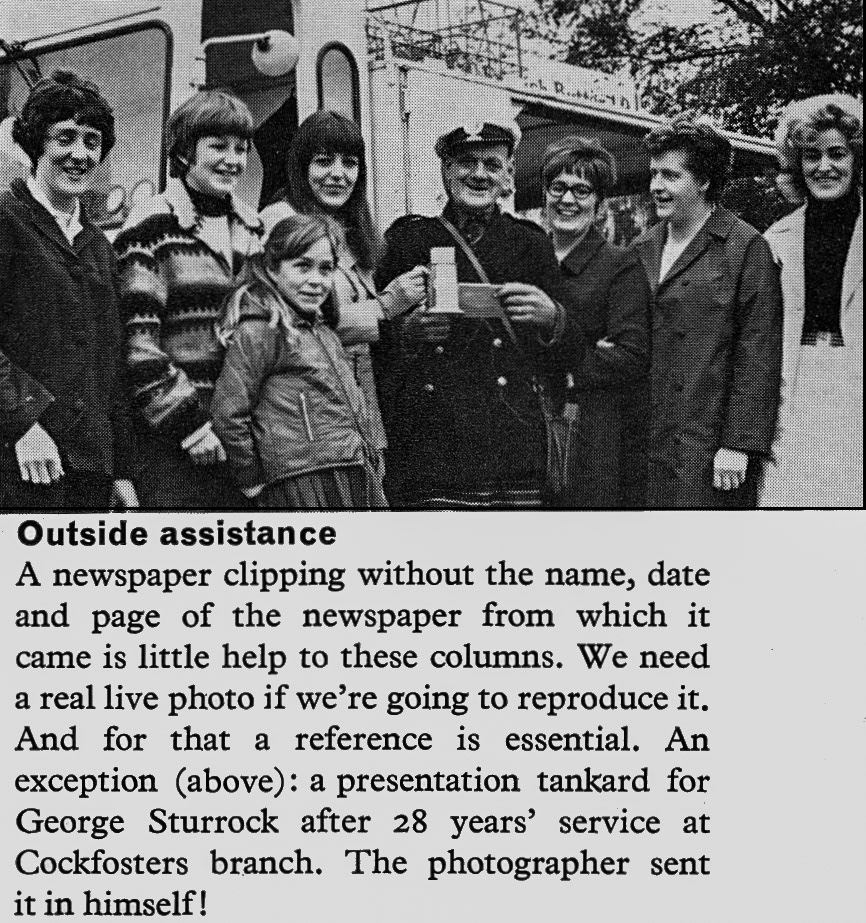 1968 Cockfosters milkman George Sturrock receives a tankard after 28 years service. (Express News Summer)